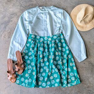 Vintage Christian Dior Chemises Pastel Teal Satin Blouse